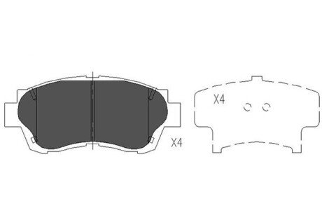 Гальмівні колодки, дискове гальмо (набір) PARTS KAVO KBP9042