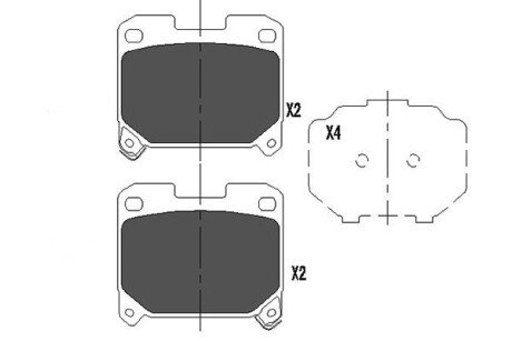 Гальмівні колодки, дискове гальмо (набір) PARTS KAVO KBP9063