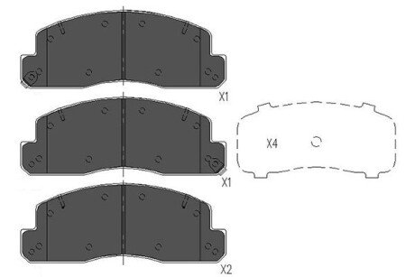 Гальмівні колодки, дискове гальмо (набір) PARTS KAVO KBP9088