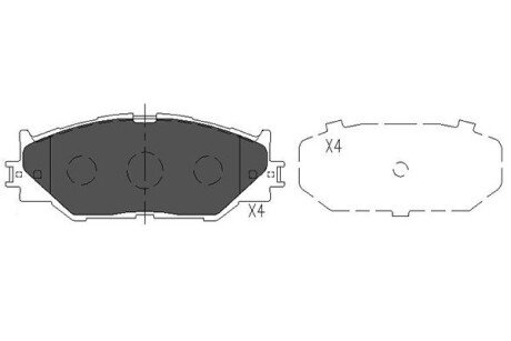 Гальмівні колодки, дискове гальмо (набір) PARTS KAVO KBP9094