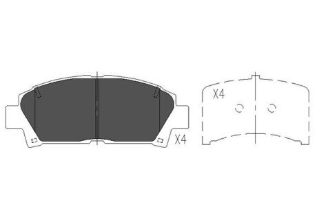 Комплект тормозных колодок, дисковый механизм KAVO KBP9110