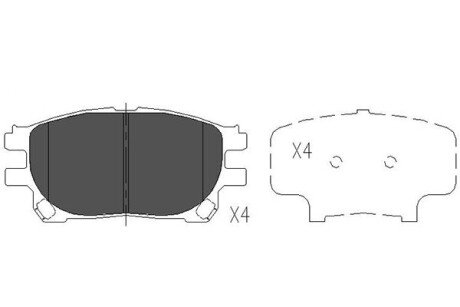 Гальмівні колодки, дискове гальмо (набір) PARTS KAVO KBP9121