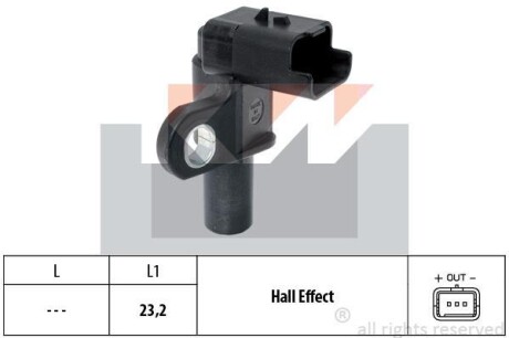 Датчик, положение распределительного вала KW 453332