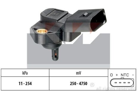 Датчик давления воздуха, высотный корректор. Датчик, давление во впускном газопроводе KW 493012