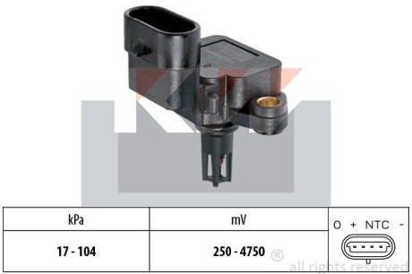 Датчик давления воздуха, высотный корректор. Датчик, давление во впускном газопроводе KW 493081