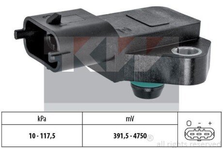 Датчик давления воздуха, высотный корректор; Датчик, давление во впускном газопроводе KW 493 135 (фото 1)