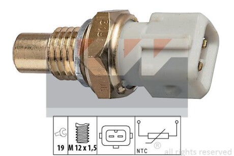 Датчик, температура охлаждающей жидкости KW 530191 (фото 1)