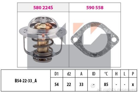 Термостат, охлаждающая жидкость KW 580224