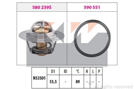 Термостат, охлаждающая жидкость KW 580239