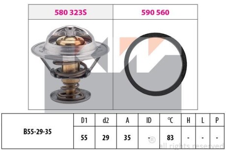 Термостат системи охолодження KW 580323