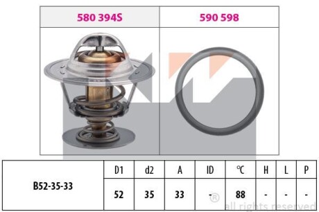 Термостат, охлаждающая жидкость KW 580394