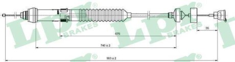 Трос, управление сцеплением LPR C0018C