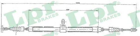 Трос, стояночная тормозная система LPR C0019B (фото 1)