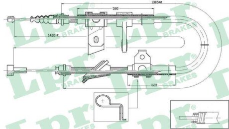 Трос, стояночная тормозная система LPR C0021B (фото 1)