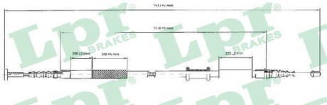 Трос, стояночная тормозная система LPR C0086B