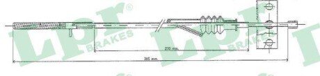 Трос, стояночная тормозная система LPR C0088B