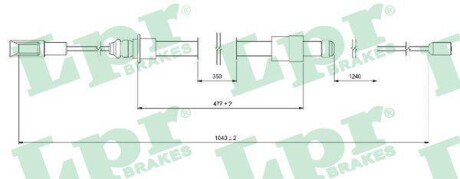 Трос ручного гальма LPR C0101B