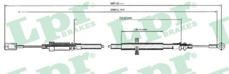 Трос ручного гальма LPR C0173B