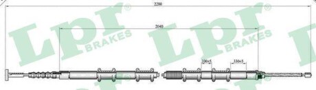 Трос, стояночная тормозная система LPR C0188B