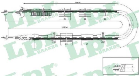 Трос, стояночная тормозная система LPR C0206B