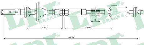 Трос зчеплення (735мм/480мм) LPR C0213C