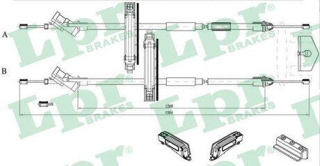 Трос ручного тормоза LPR C0225B