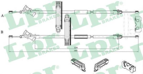 Трос, стояночная тормозная система LPR C0227B