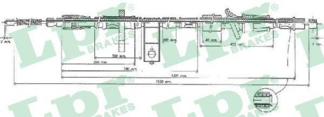 Трос, стояночная тормозная система LPR C0319B