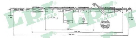 Трос ручного гальма LPR C0323B