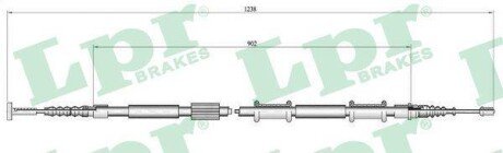 Трос, стояночная тормозная система LPR C0340B
