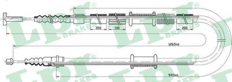 Трос, стояночная тормозная система LPR C0341B (фото 1)