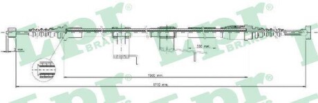 Трос ручного гальма LPR C0388B