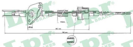 Трос, управление сцеплением LPR C0423C