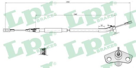 Трос ручного тормоза LPR C0448B