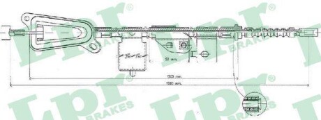 Трос, стояночная тормозная система LPR C0484B
