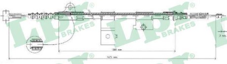 Трос, стояночная тормозная система LPR C0513B (фото 1)