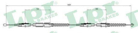 Трос ручного гальма LPR C0552B
