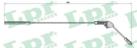 Трос, стояночная тормозная система LPR C0579B