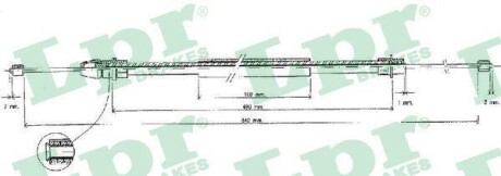 Трос ручного гальма LPR C0630B