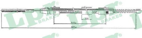 Трос, стояночная тормозная система LPR C0633B