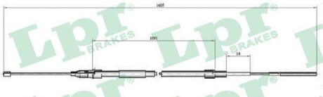 Трос, стояночная тормозная система LPR C0651B