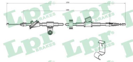 Трос, стояночная тормозная система LPR C0758B (фото 1)