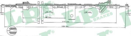 Трос, стояночная тормозная система LPR C0834B