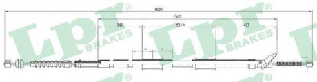 Трос ручного гальма LPR C0873B