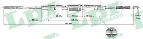 Трос, стояночная тормозная система LPR C0937B