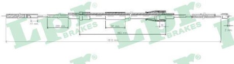 Трос, стояночная тормозная система LPR C0962B