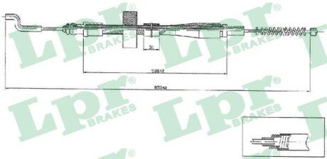 Трос, стояночная тормозная система LPR C0971B