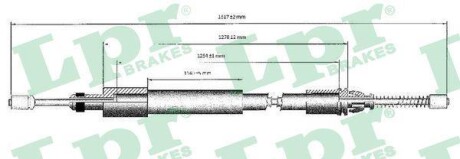 Трос ручного гальма LPR C0975B