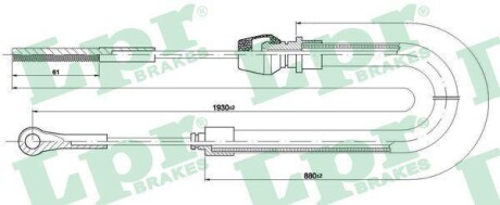 Трос, стояночная тормозная система LPR C1531B