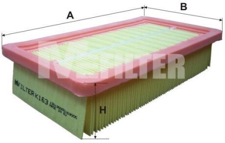 Фiльтр забору повiтря для ДВЗ M-FILTER K 163